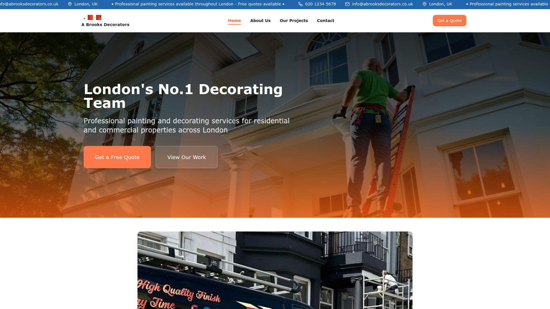 Podgląd strony A Brooks Decorators