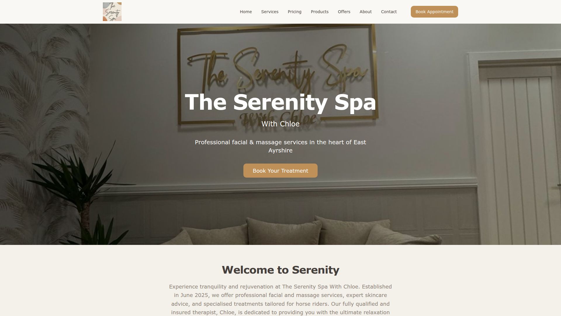 Podgląd strony The Serenity Spa with Chloe